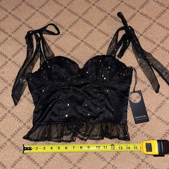 Privacy Please tulle crop top  NWT M - Picture 4 of 10